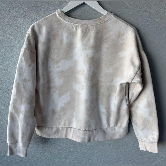 Rylee & Cru white tan the dye Sunshine on my Mind boxy cropped sweatshirt sz S - Picture 2 of 6
